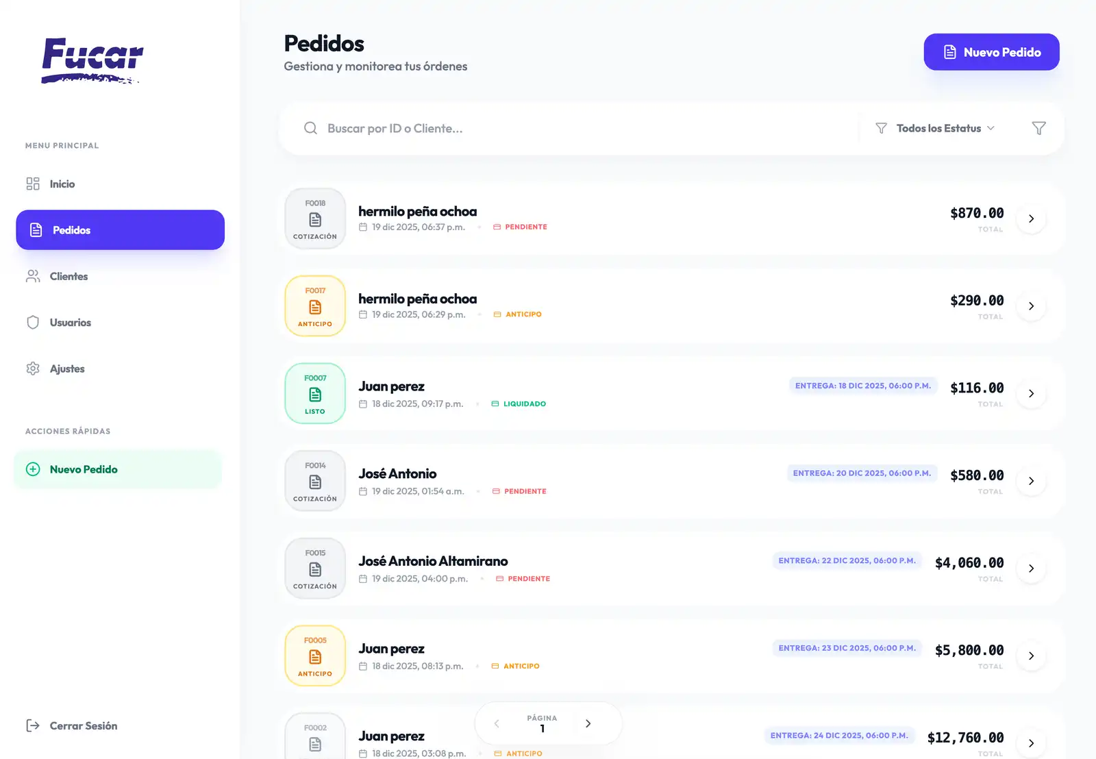 Fucar App Desktop