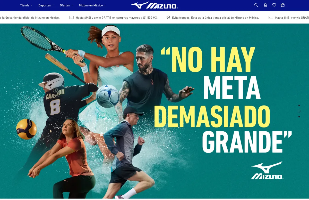 Sitio web de Mizuno México