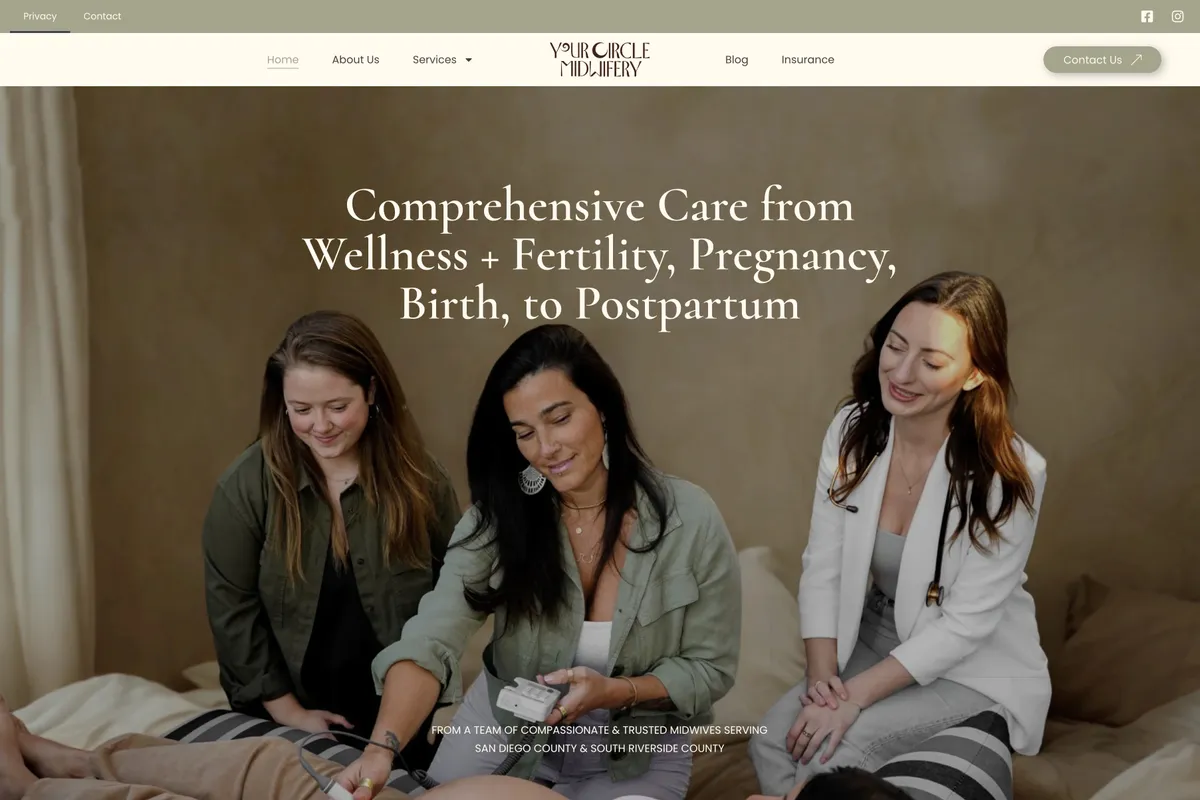 Sitio web de Your Circle Midwifery